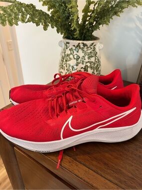 Nike Red NCAA Team Issue Running Sneakers with White Swoosh